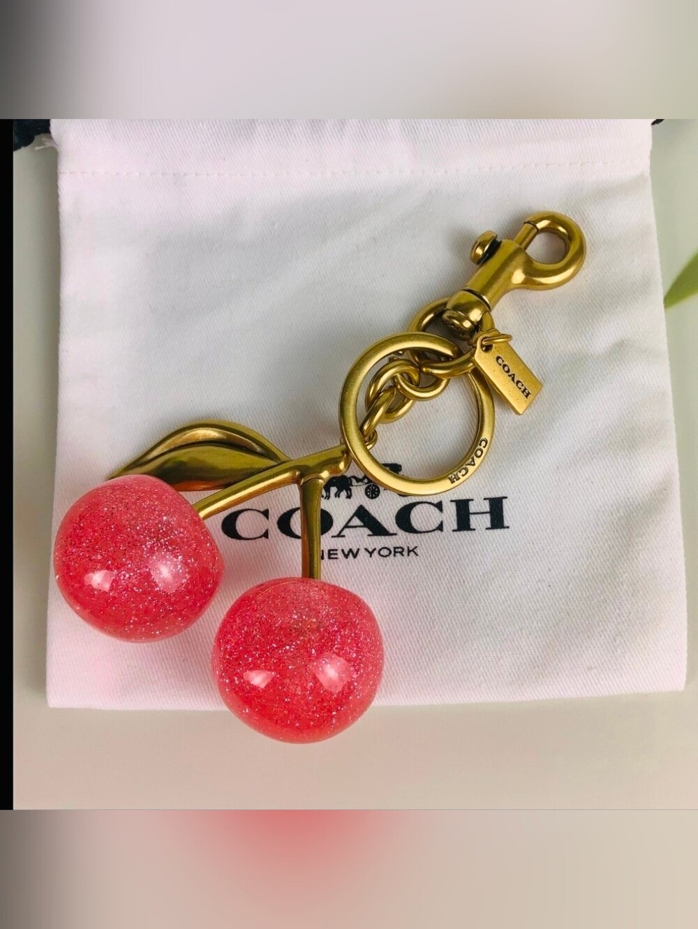 COACH Signature Cherry Bag Charm NWOT